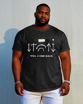 Men's Casual Will Come Back Letter Arrow Printed Fashion Short Sleeve T-shirt